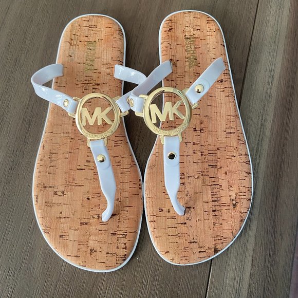 Michael Kors Shoes - Michael Kors White Jelly Flip Flops Size 7